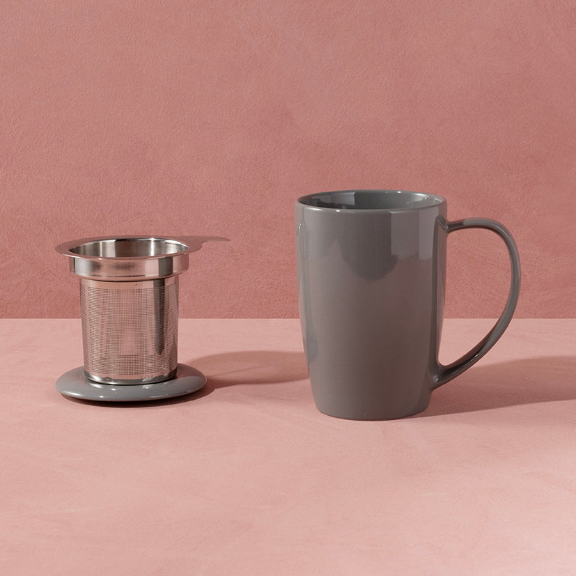 Grey Tea Mug with Infuser