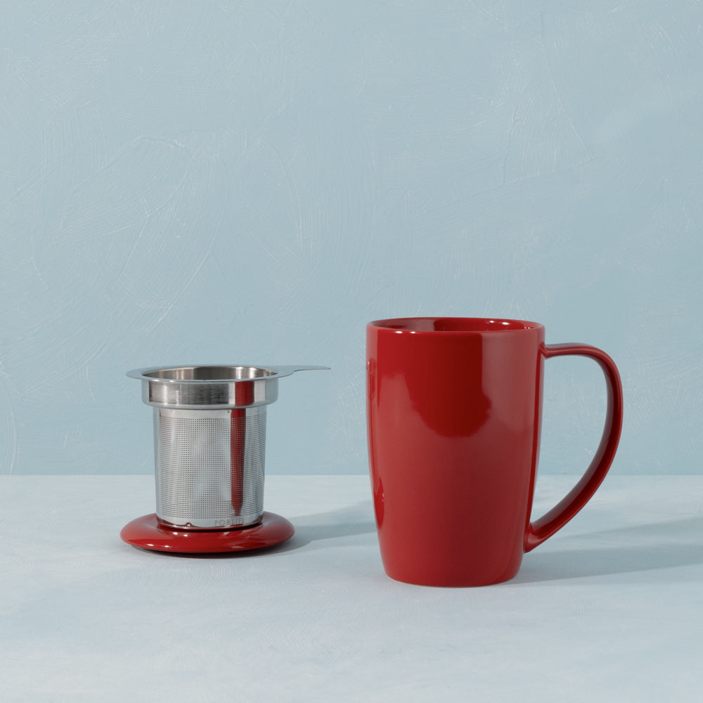 Red Tea Mug with Infuser